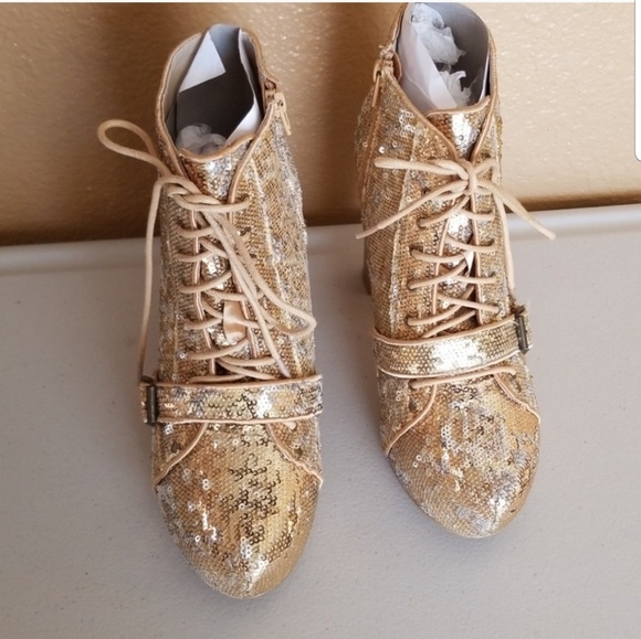 Gold Sequins Boots Bucco Capensis - Picture 8 of 8